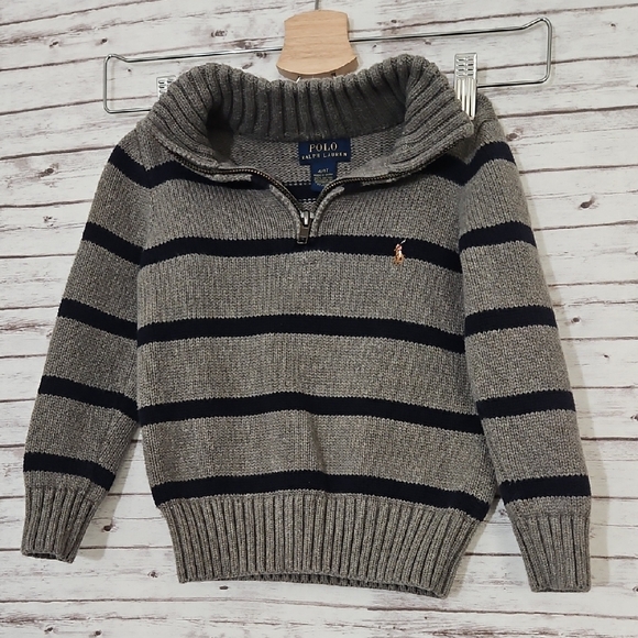 Polo Ralph Lauren Other - Polo by Ralph Lauren Boys Navy Blue and Gray Zip-Up Sweater